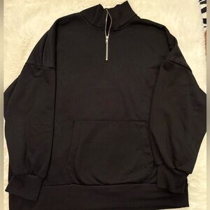 Black oversized quarter zip